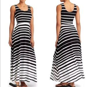 Athleta Black and White Striped Maxi Tank Dress - XS